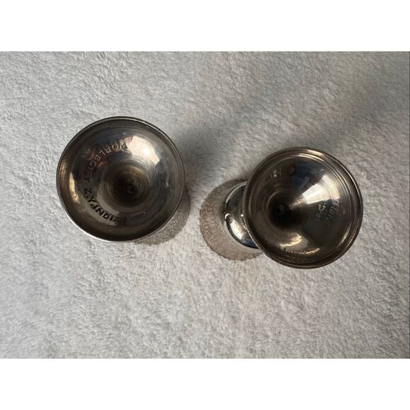WORLD GIFT ZY INDIA Silver Plated Brass With Etched Design Set Of 2 Goblets - Picture 3 of 14